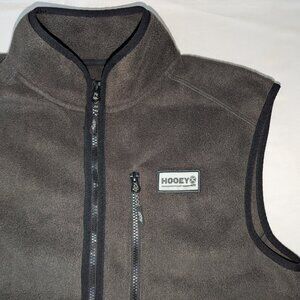 Hooey Vest Mens S Charcoal Full Zip Sleeveless Outdoor Fleece Pockets Western